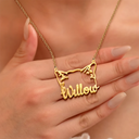 Cat Lovers,Cat Mom,Pet Lovers,Pet Mom,Love - Cute Minimalist Cat Ears Jewelry For Cat Lovers Cat Mom - Personalized Letter Necklace