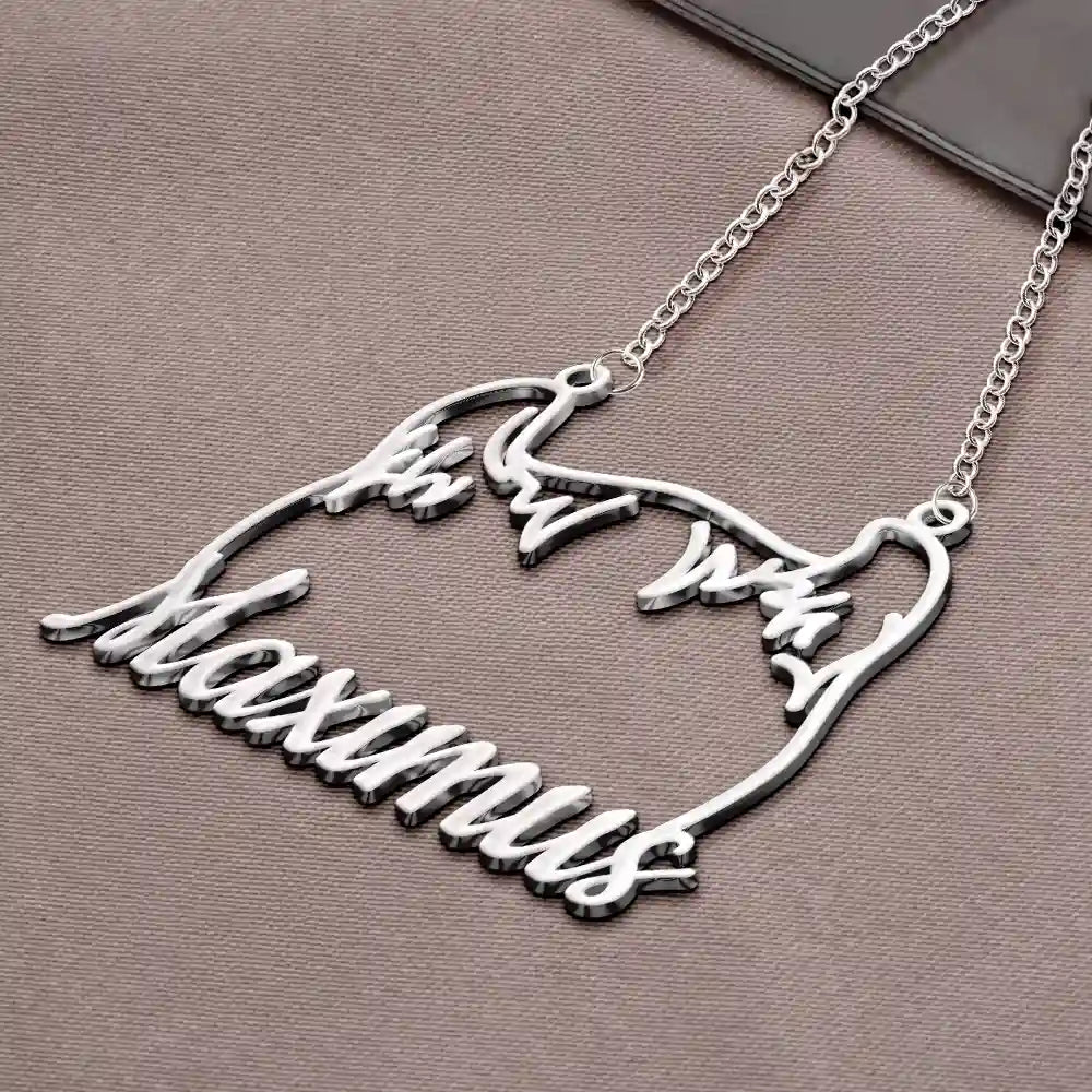 Cat Lovers,Cat Mom,Pet Lovers,Pet Mom,Love - Cute Minimalist Cat Ears Jewelry For Cat Lovers Cat Mom - Personalized Letter Necklace