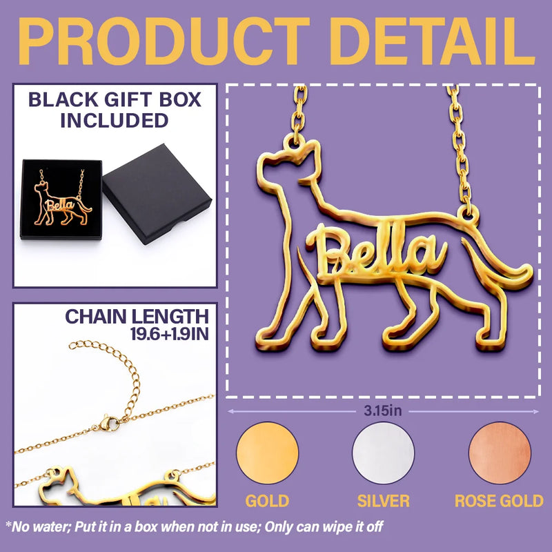 Cat Lovers,Cat Mom,Pet Lovers,Pet Mom,Love - Cute Minimalist Cat Shaped Jewelry For Cat Lovers Cat Mom - Personalized Letter Necklace