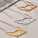 Dog Lovers,Dog Mom,Pet Lovers,Pet Mom,Love - Cute Minimalist Dog Ears Jewelry For Dog Lovers Dog Mom - Personalized Letter Necklace