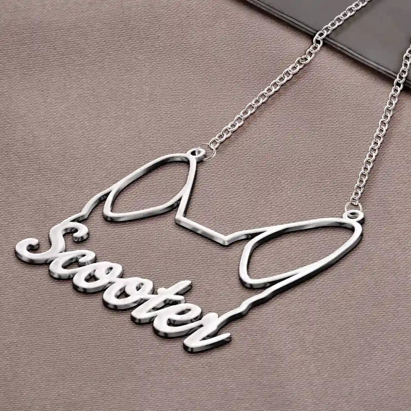 Dog Lovers,Dog Mom,Pet Lovers,Pet Mom,Love - Cute Minimalist Dog Ears Jewelry For Dog Lovers Dog Mom - Personalized Letter Necklace