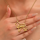 Dog Lovers,Dog Mom,Pet Lovers,Pet Mom,Love-Cute Minimalist Dog Shaped Jewelry For Dog Lovers Dog Mom - Personalized Letter Necklace