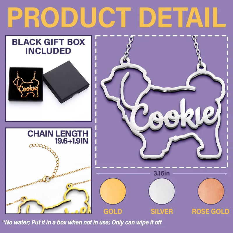 Dog Lovers,Dog Mom,Pet Lovers,Pet Mom,Love-Cute Minimalist Dog Shaped Jewelry For Dog Lovers Dog Mom - Personalized Letter Necklace