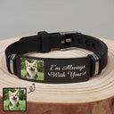 Custom Photo I'm Always With You Pet Memorial - Memorial Gift For Pet Lover, Dog Mom, Cat Dad - Personalized Engraved Bracelet
