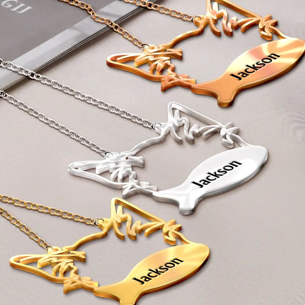 Cat Lovers,Pet Lovers,Love-Cat Face Line Art With Name - Personalized Letter Necklace