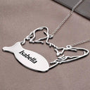 Cat Lovers,Pet Lovers,Love-Cat Face Line Art With Name - Personalized Letter Necklace