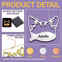 Cat Lovers,Pet Lovers,Love-Cat Face Line Art With Name - Personalized Letter Necklace