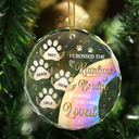 Pet Dad, Pet Mom, Pet Lovers, Memorial - I Crossed The Rainbow Bridge Memorial Pet - Personalized Circle Glass Ornament