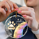 Pet Dad, Pet Mom, Pet Lovers, Memorial - I Crossed The Rainbow Bridge Memorial Pet - Personalized Circle Glass Ornament
