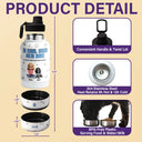 Dog Mom,Dog Dad,Dog Lovers-IL-HT753VKT169-A Bond Between A Girl And Her Dog Can't Be Broken - 3D Inflated Effect Printed, Personalized 30oz Pet Water Bottle With Bowl