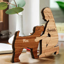 Dog Mom,Dog Lovers,Happy-A Girl And Her Dog A Bond That Can't Be Broken - Personalized Wooden Dog Sculpture