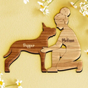 Dog Mom,Dog Lovers,Happy-A Girl And Her Dog A Bond That Can't Be Broken - Personalized Wooden Dog Sculpture