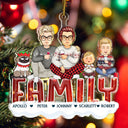 Happy Family - Christmas Gift For Couples, Family, Parents, Pet Lovers - Personalized Cutout Acrylic Ornament