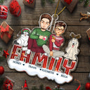 Happy Family - Christmas Gift For Couples, Family, Parents, Pet Lovers - Personalized Cutout Acrylic Ornament