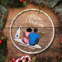 You And Me And The Dogs - Personalized Circle Glass Ornament