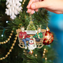 Couple And Dogs Cats Xmas - Christmas Gift For Pet Lovers And Family - Personalized Cutout Acrylic Ornament