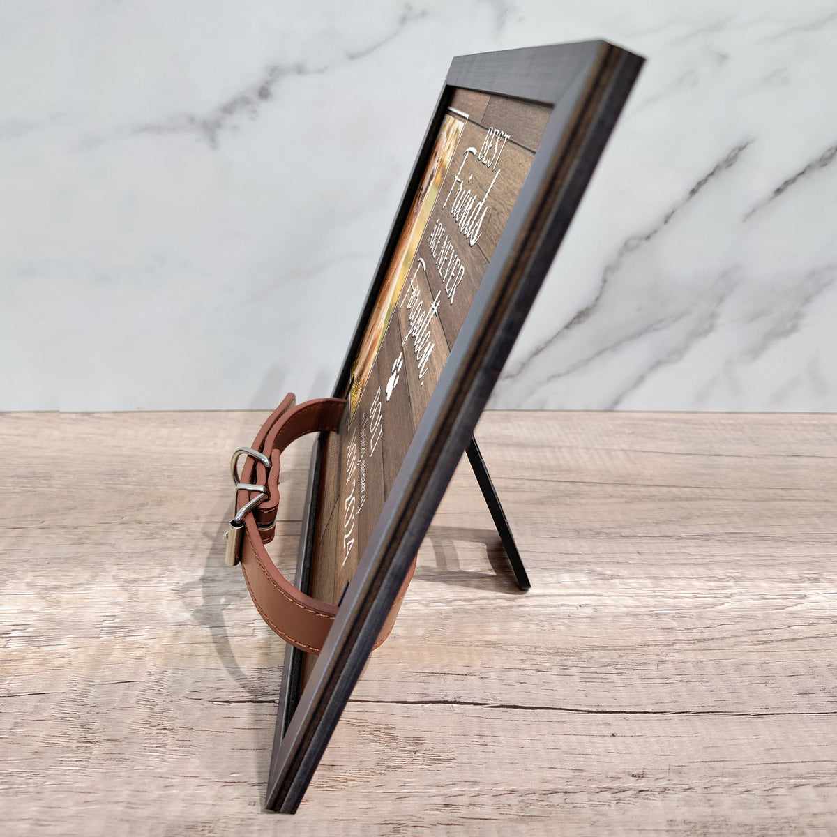 Custom Photo My Hardest Goodbye For Dog Lovers And Cat Lovers - Personalized Pet Loss Sign, Collar Frame