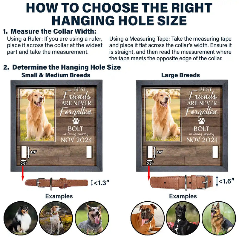 Custom Photo My Hardest Goodbye For Dog Lovers And Cat Lovers - Personalized Pet Loss Sign, Collar Frame