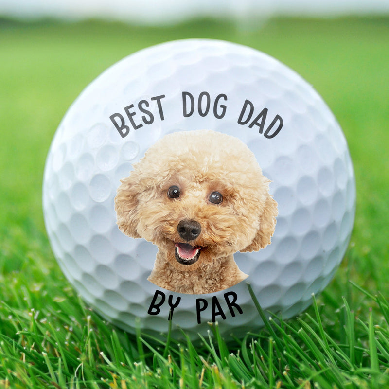Custom Photo Best Dad By Par Pet Lovers - Personalized Golf Ball