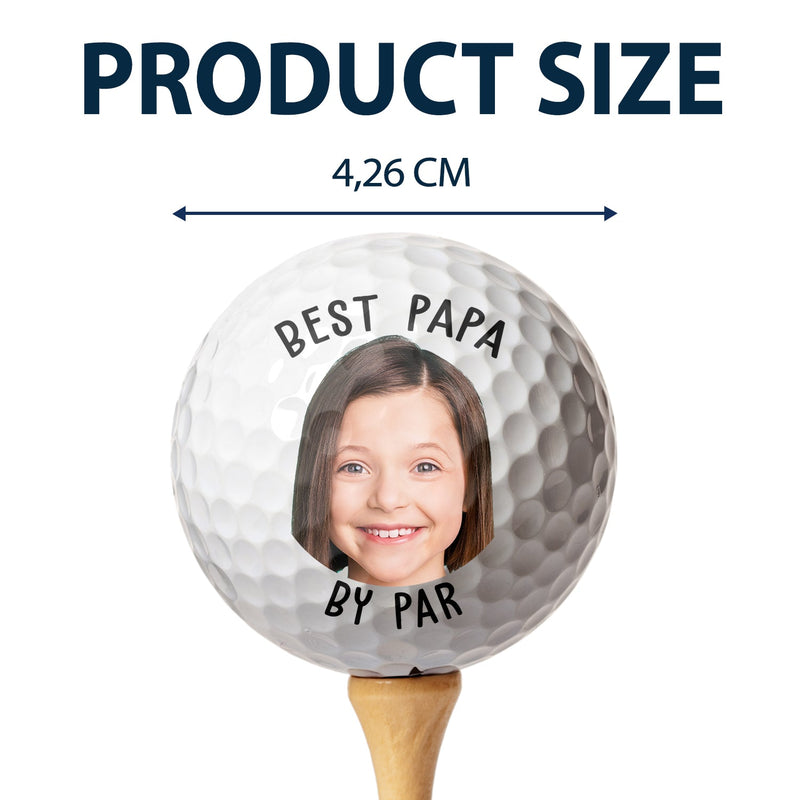 Custom Photo Best Dad By Par Pet Lovers - Personalized Golf Ball