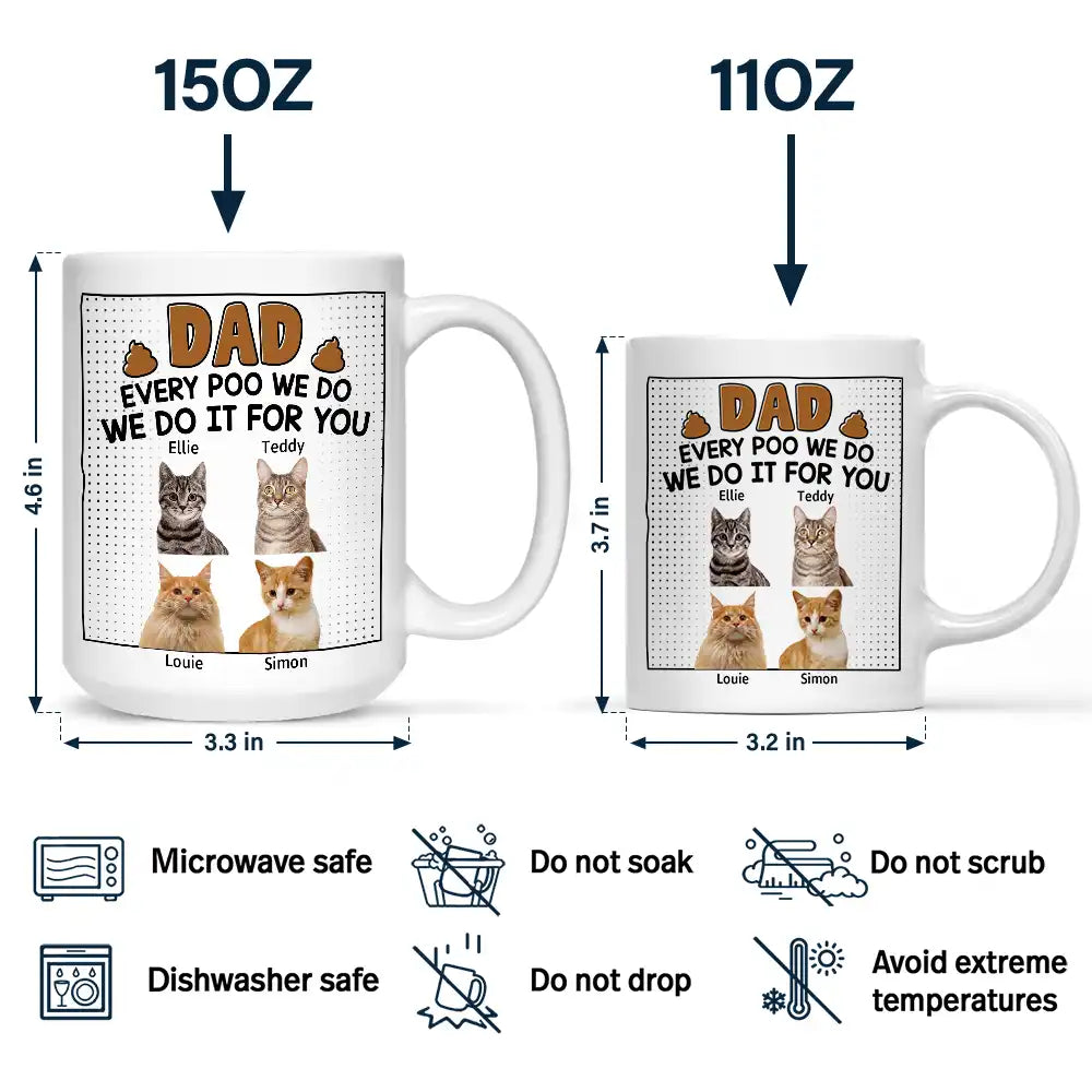Custom Photo Dad Every Poo I Do For You - Personalized Mug
