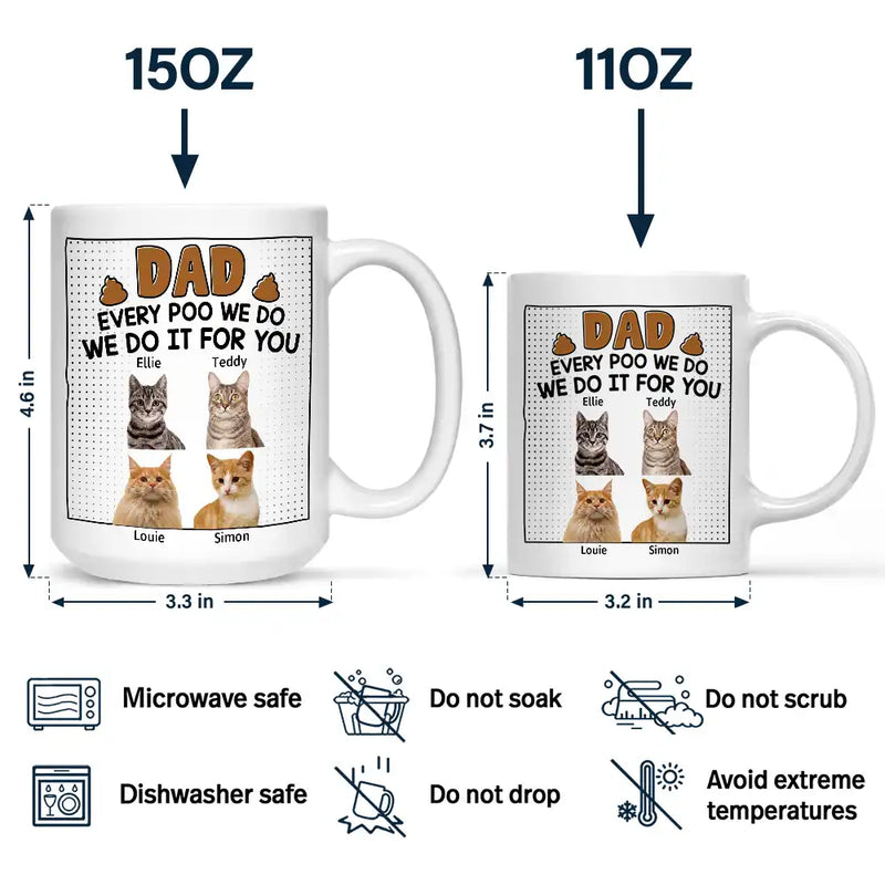 Custom Photo Dad Every Poo I Do For You - Personalized Mug
