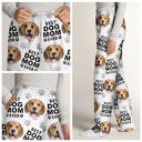 Dog Lovers,Dog Mom,Dog Dad,Pet Lovers,Cat Lovers - Custom Photo Best Dog Dad Ever Funny Pattern Family - Personalized Pajama Pants