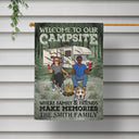 Welcome To Our Campsite Camping Couple Dog Lovers - Personalized Custom Flag