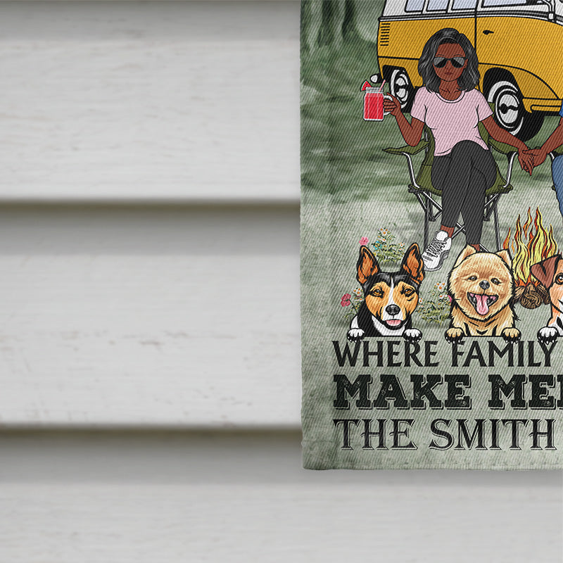 Welcome To Our Campsite Camping Couple Dog Lovers - Personalized Custom Flag