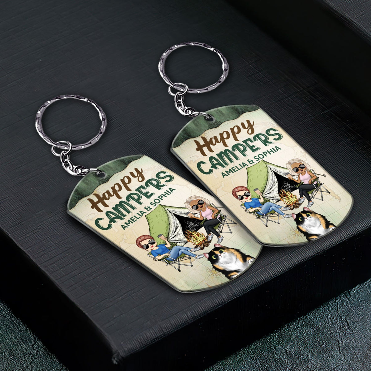 Dogs And Cats Hold The Keys To The Camper - Camping Lovers - Personalized Aluminum Keychain