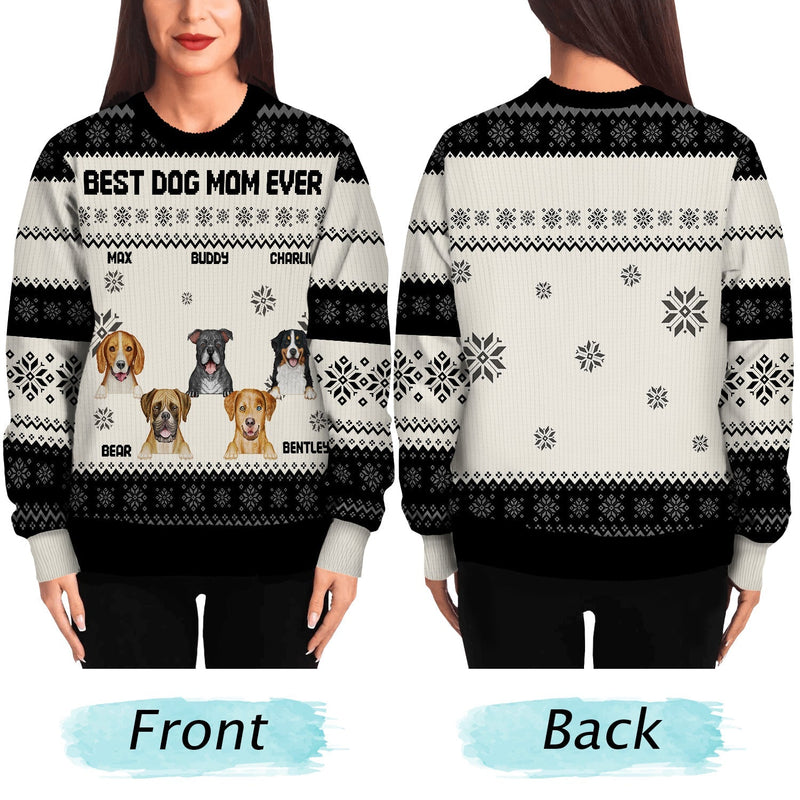 Flat Art Family And Pet - Personalized Unisex Ugly Sweater