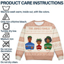 Flat Art Family And Pet - Personalized Unisex Ugly Sweater