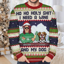 Ho Ho Holy I Need A Beer - Christmas Gifts For Dog Lovers - Personalized Unisex Ugly Sweater