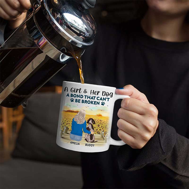 A Bond That Can't Be Broken With My Dog - Gift For Dog Lovers, Dog Mom - Personalized Mug