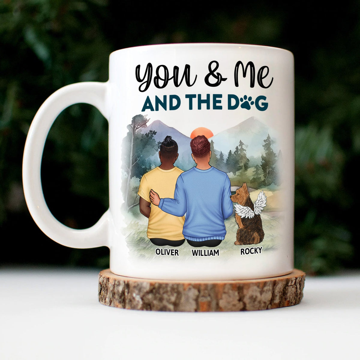 You, Me And The Dogs - A Perfect Pack - Gift For Couples, Dog Lovers, Dog Mom, Dog Dad - Personalized Mug