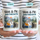 You, Me And The Cats - Gift For Couples, Cat Lovers, Cat Mom, Cat Dad - Personalized Mug