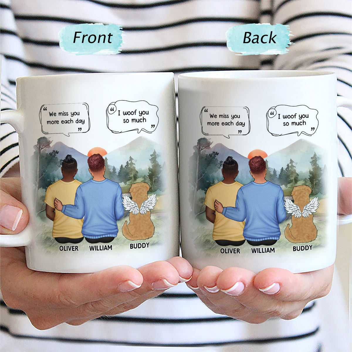 Missing You Every Day - Memorial Gift For Dog Lovers, Dog Mom, Dog Dad - Personalized Mug