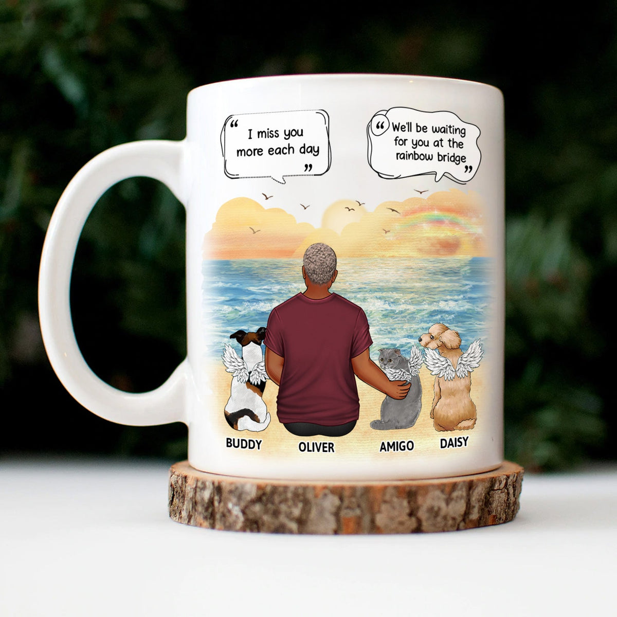 Missing You Every Day - Memorial Gift For Dog Lovers, Dog Mom, Dog Dad - Personalized Mug