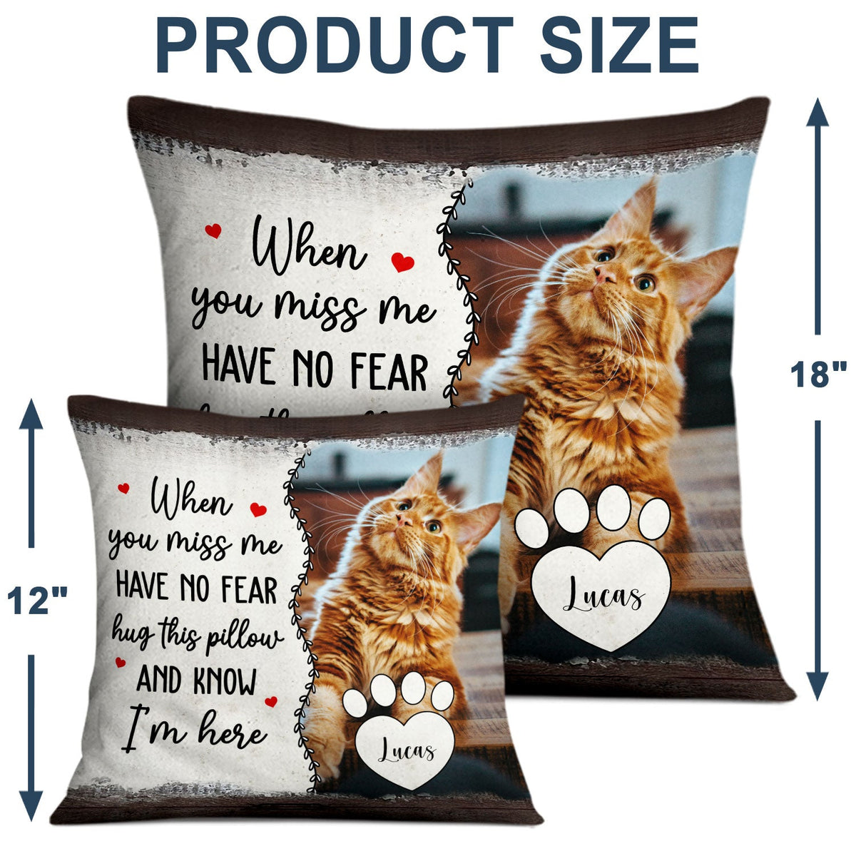 Custom Photo When You Miss Me Hug This Pillow Memorial - Personalized Pillow