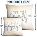 Cat Lovers, Cat Mom, Cat Dad, Pet Lovers, Pet Mom, Pet Dad, Happy - Adorable Cat Line - Personalized Pillow