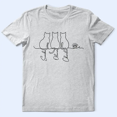 Adorable Cat Line Design - Personalized T Shirt