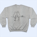 Adorable Cat Line Design - Personalized T Shirt
