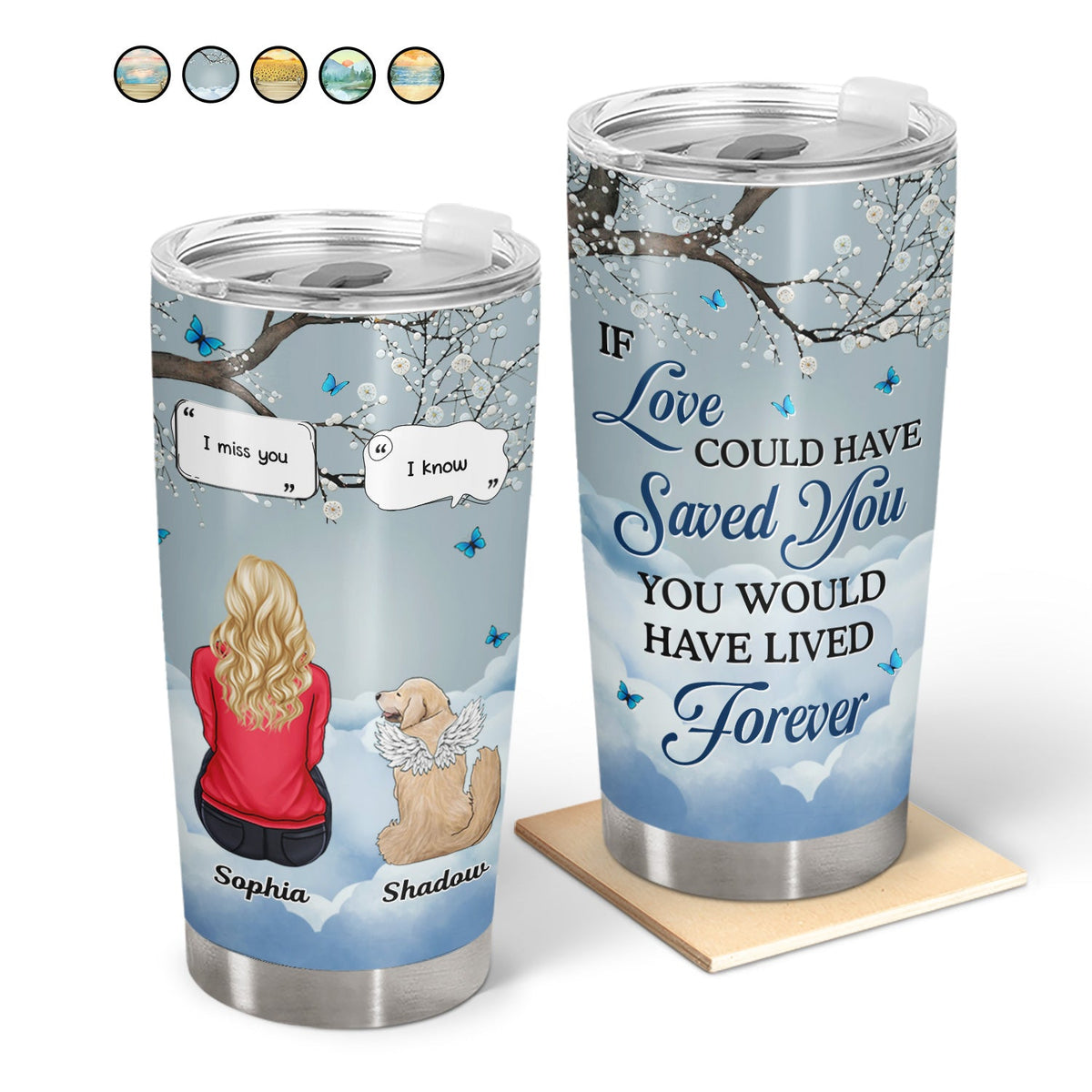 I Miss You - Deep Down I Know - Memorial Gift For Pet Lovers, Dog Mom, Dog Dad, Cat Mom, Cat Dad - Personalized Tumbler