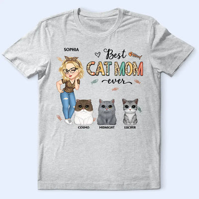 Best Cat Mom Ever Cartoon - Personalized T Shirt