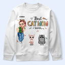 Best Cat Mom Ever Cartoon - Personalized T Shirt