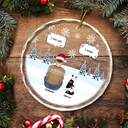 I Miss You Christmas Pet Memorial - Personalized Circle Glass Ornament