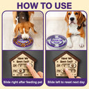 Pet Lovers,Pet Couple,Cat Lovers,Dog Lovers - Custom Cute Paw Bone Cat Head Shape With Name - Personalized Pet Feeding Tracker Magnet