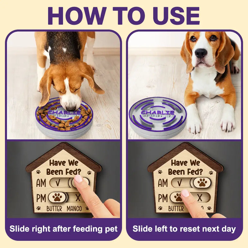 Pet Lovers,Pet Couple,Cat Lovers,Dog Lovers - Custom Cute Paw Bone Cat Head Shape With Name - Personalized Pet Feeding Tracker Magnet