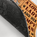 A Lovely Lady And Her Grumpy Old Man Live Here With Crazy Dogs - Personalized Custom Doormat