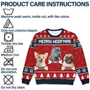 Custom Photo Feliz Navidog Funny - Personalized Unisex Ugly Sweater